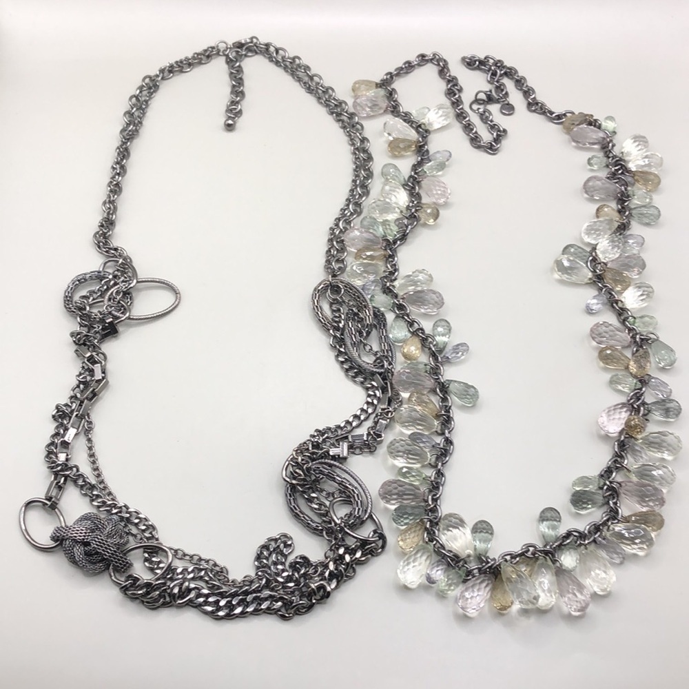 Curated bundle gunmetal extra long chain necklaces LOFT & Premier Designs